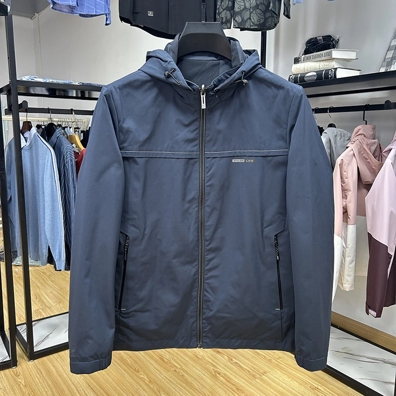双面穿可拆帽商务休闲通勤时尚男夹克春季修身外套Y5T0110