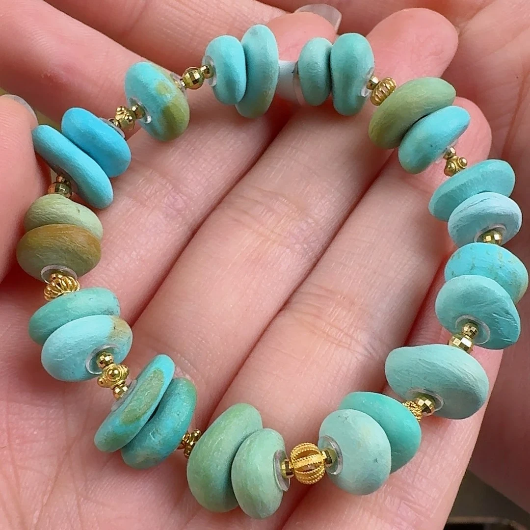 绿松石珠宝奇石18K金镶嵌