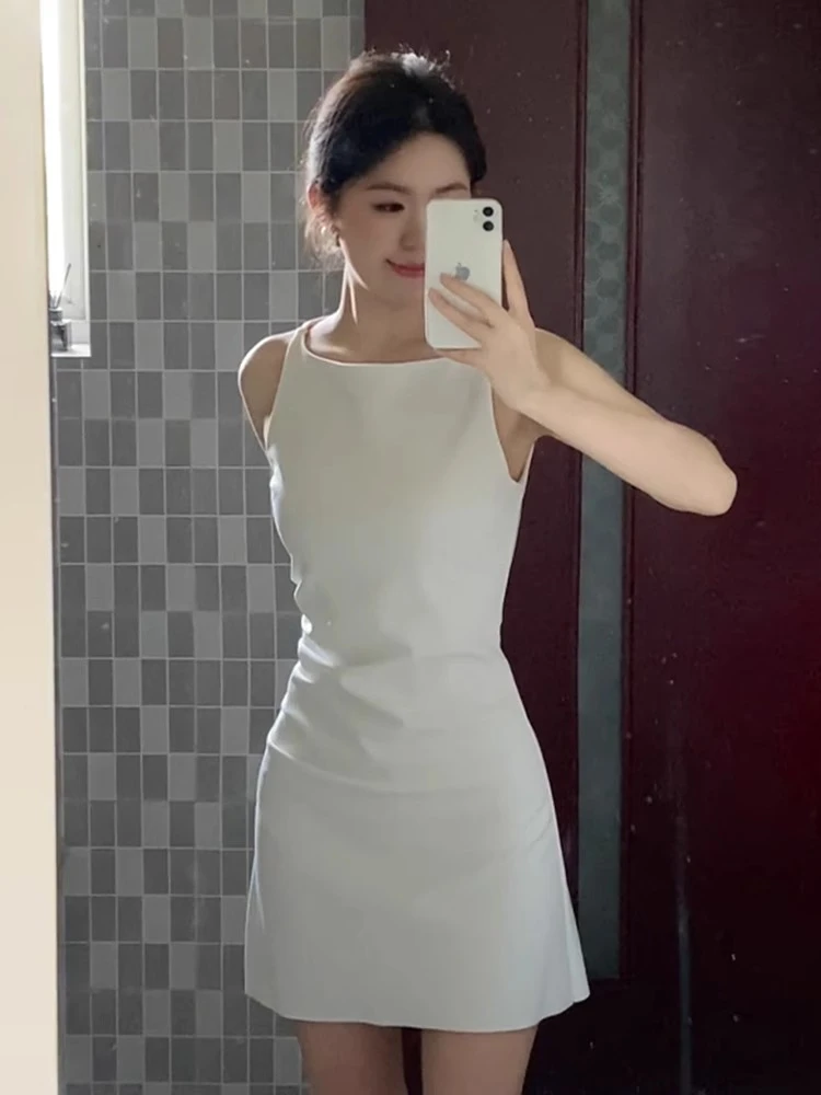 法式小个子收腰无袖连衣裙女夏季2025新款超好看独特漂亮气质短裙