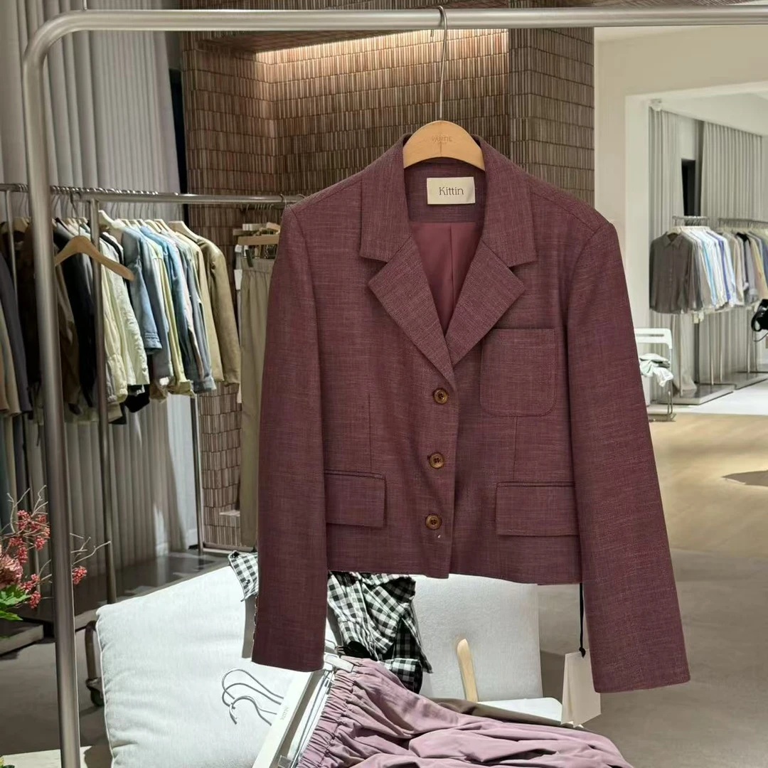 春夏新款气质短款西装外套2597衣长50（穿到135斤）