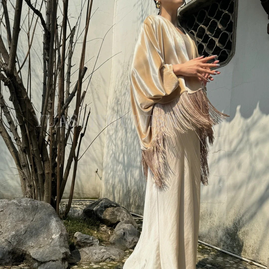 YUASYIYOUWISH|“浮光跃金”新款气质流苏披肩外套