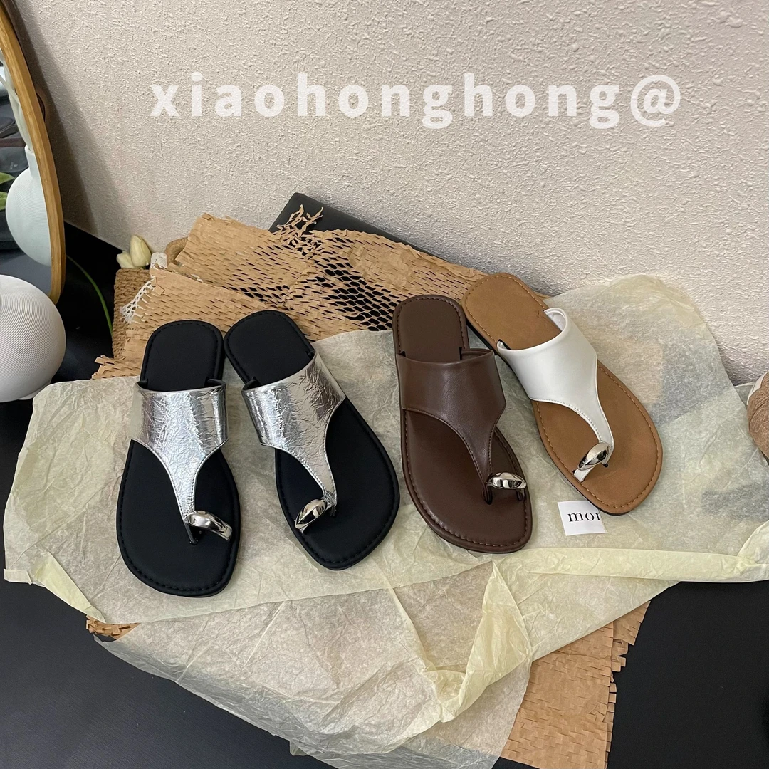 【婷婷】2025夏季新品沙滩套趾拖鞋网红时尚百搭平底软底