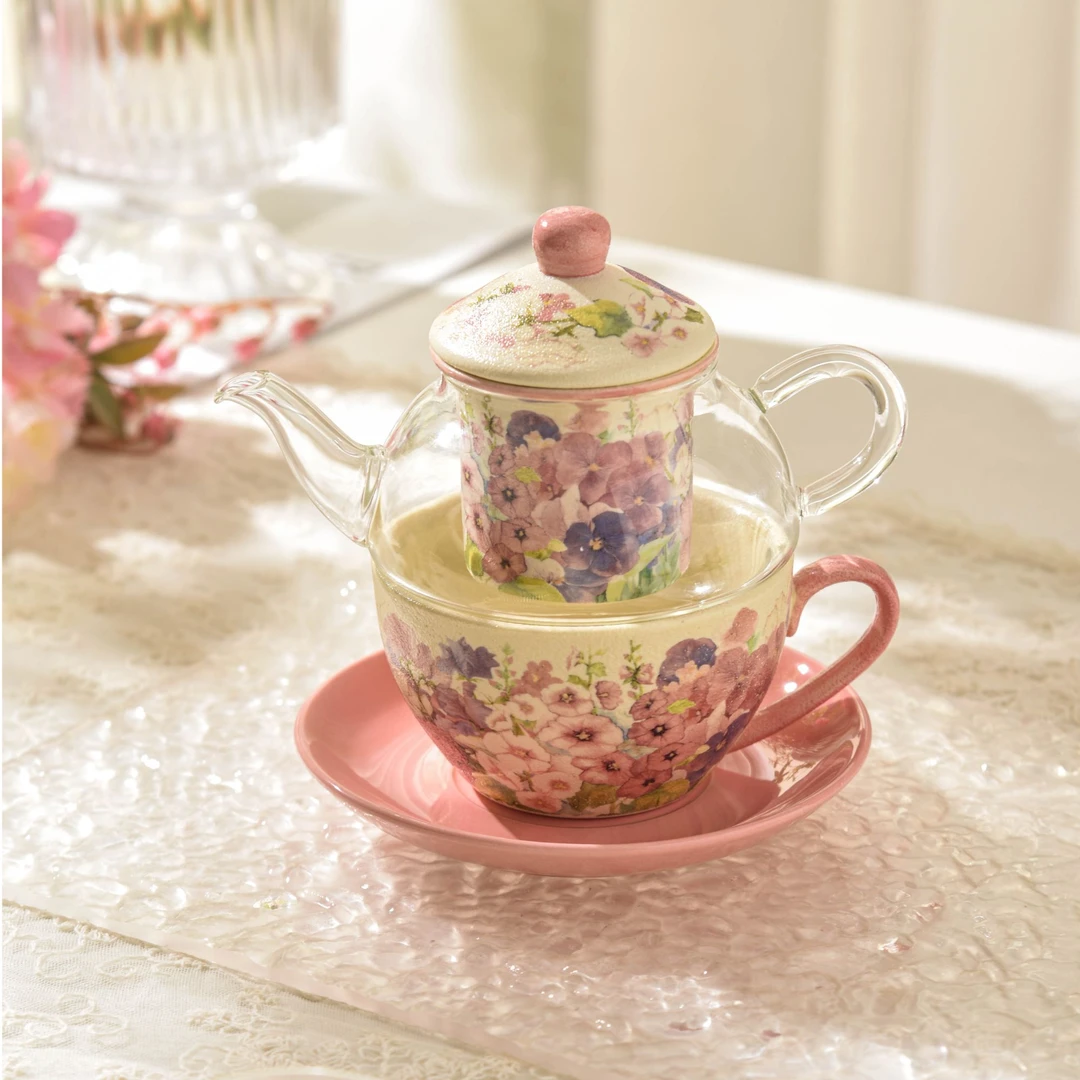 《华典》繁花似锦—水杯陶瓷中式珠光磨砂釉中彩