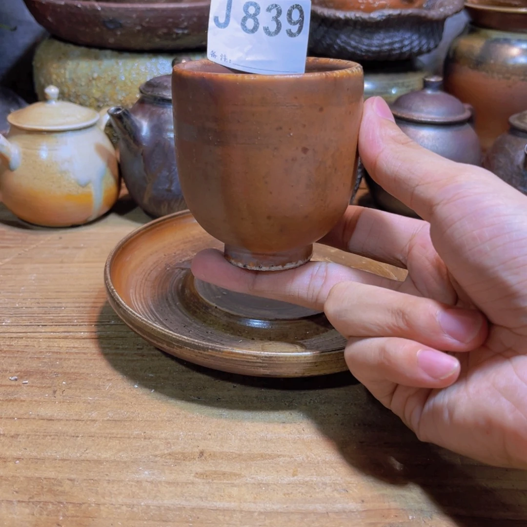 纯手工制作工艺（柴烧）裸烧纯手工制作柴烧杯839