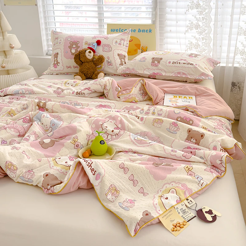 ins风少女心夏被超柔软夏凉被空调被可机洗宿舍薄被子非全棉纯棉