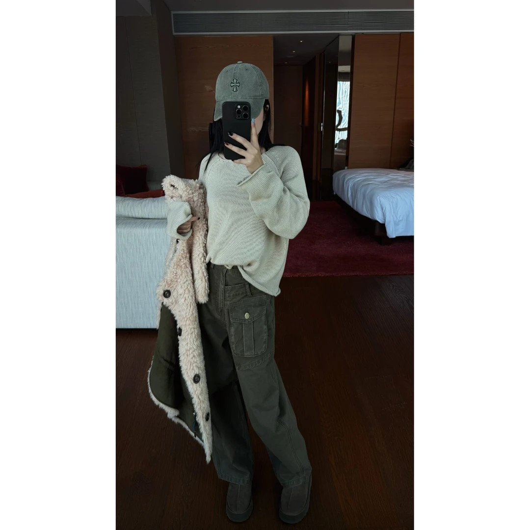 LA CALLA反常规中古立裁口袋工装裤BL-AP6862