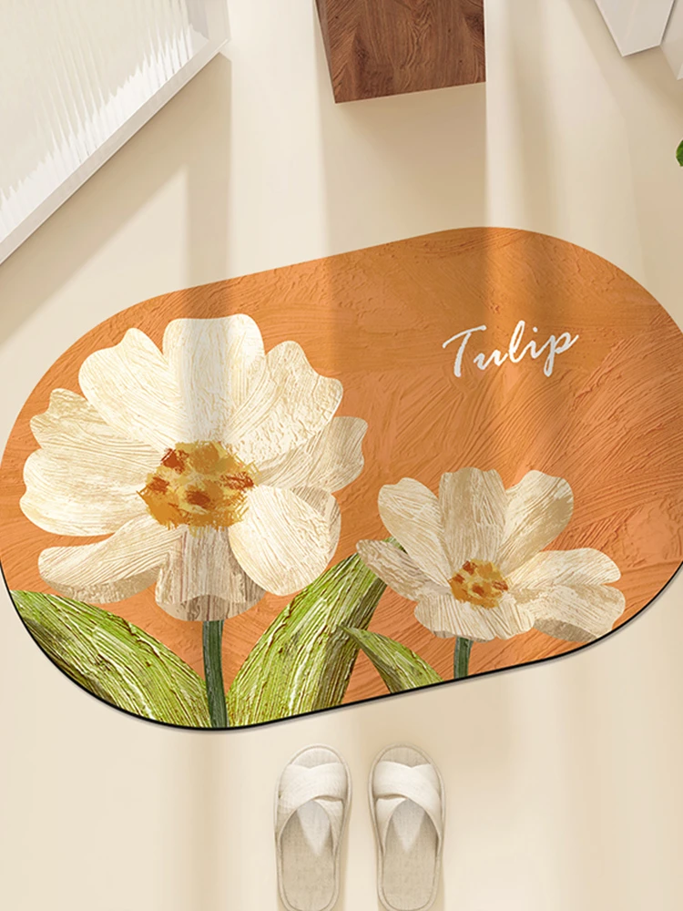 浴室卫生间垫子卫浴地垫家用厕所硅藻泥地毯门口吸水防滑速干脚垫