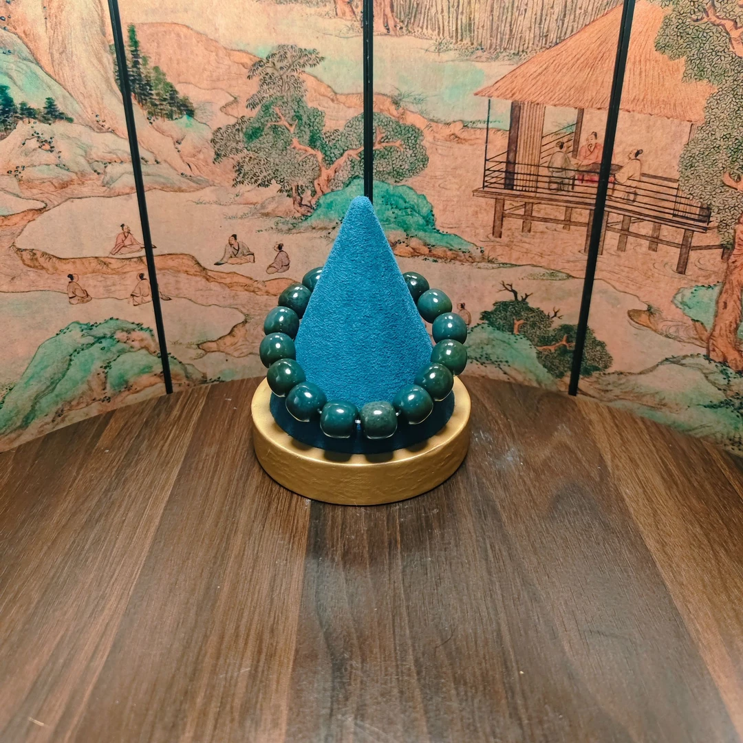 N和田玉且末蓝桶珠手串（卡14）1553