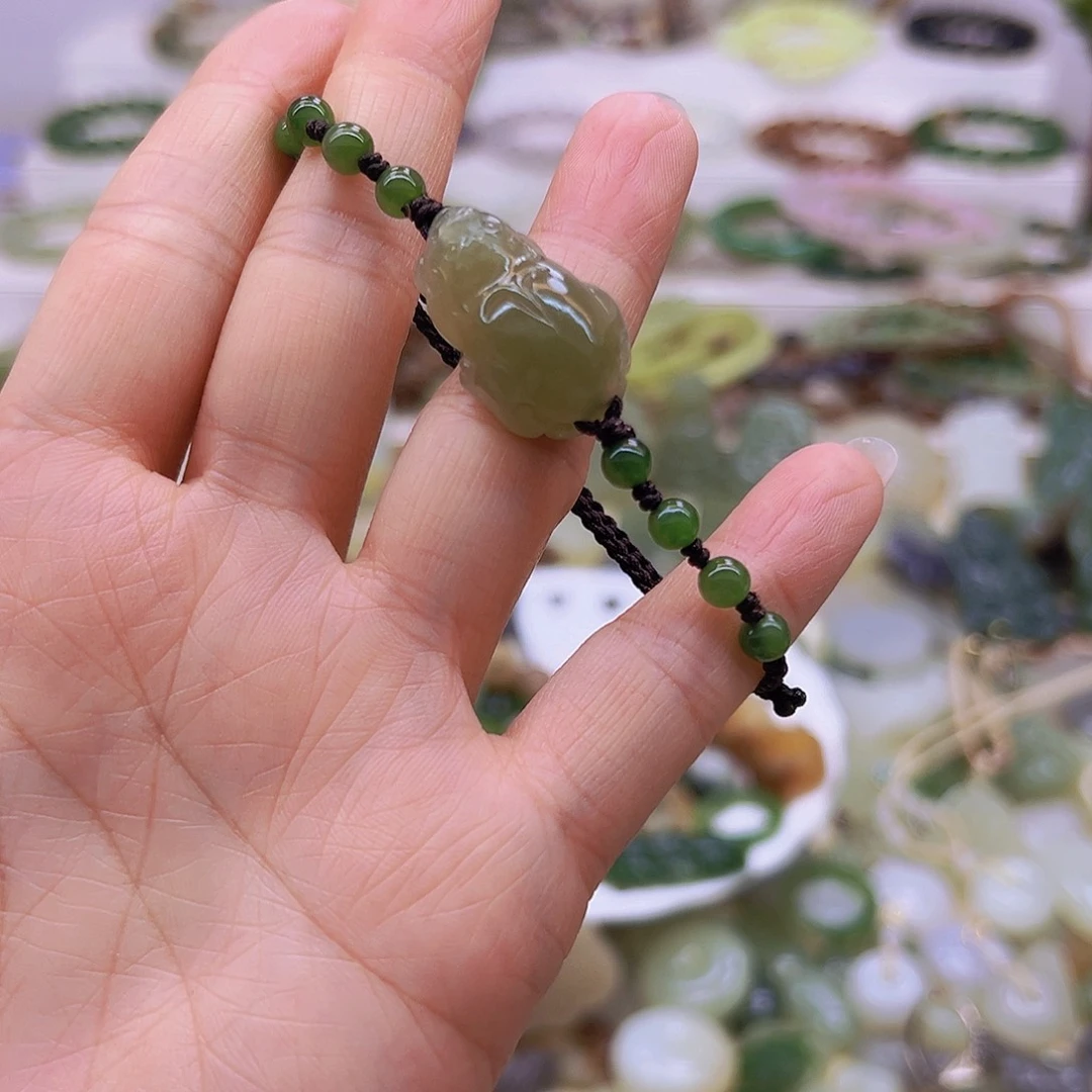 安***琪和田玉未镶嵌手绳