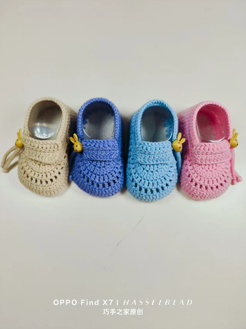 手工编织宝宝鞋材料包（初秋兔）非成品，送一款教程