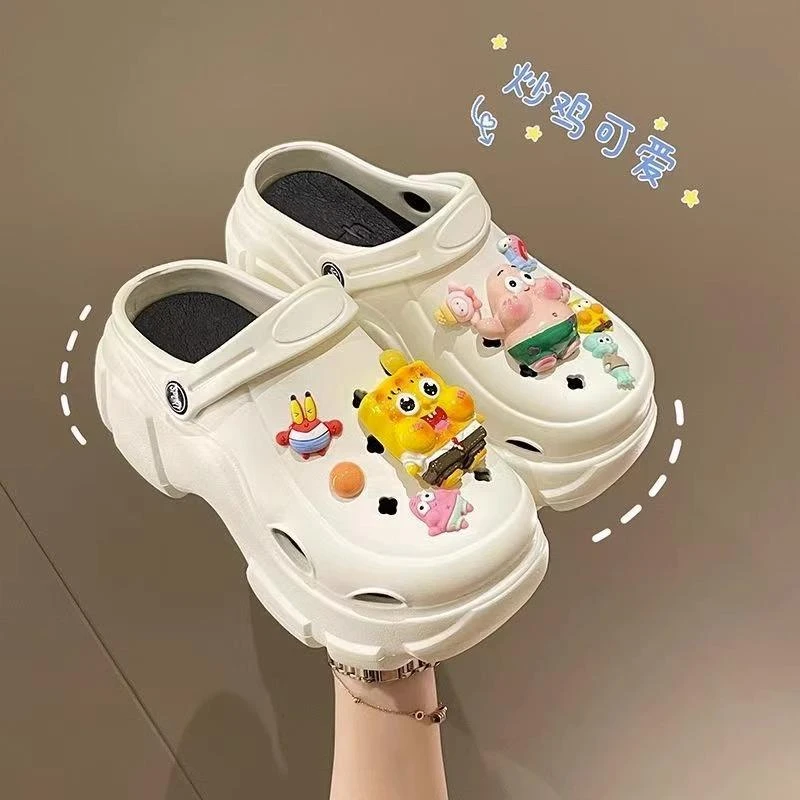 ba巴拉扣扣巴拉儿童洞洞鞋夏季室内居家防滑卡通女孩中大童小学