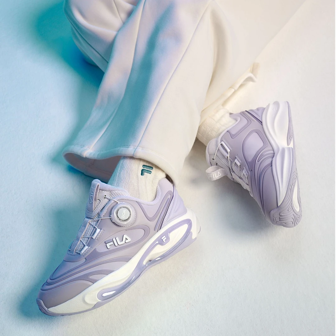 【斐乐儿童】2025冬季中大童放射线保暖加绒儿童复古跑鞋K15B441105