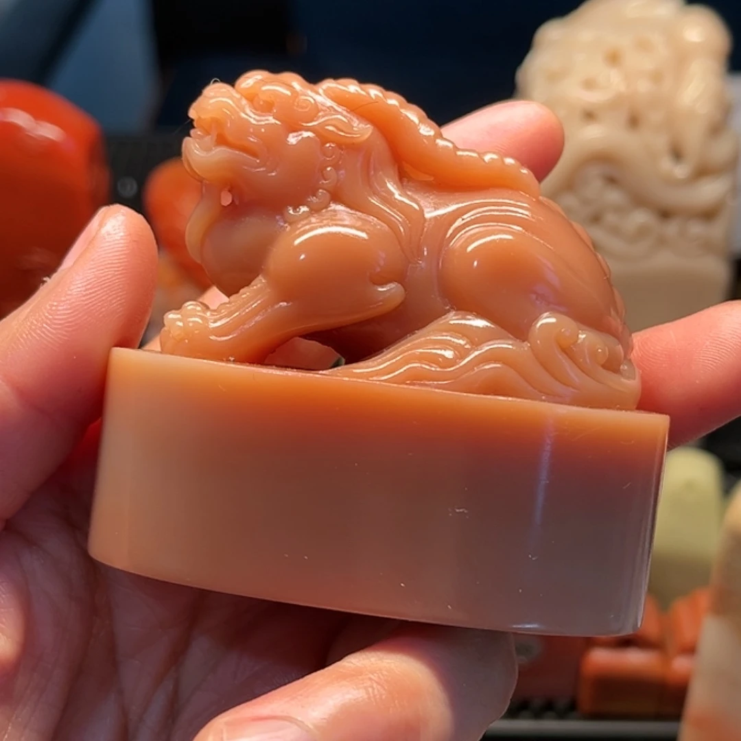 寿山石印石这个点睡起来了好