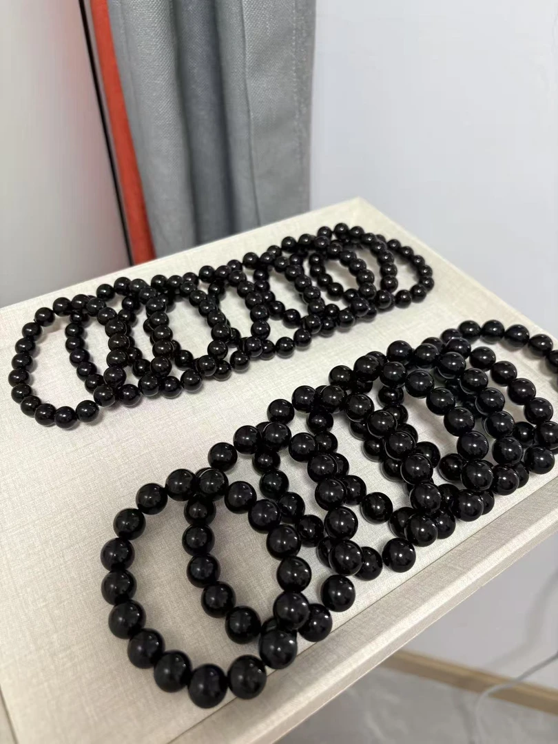 黑曜石单圈手串10-12mm