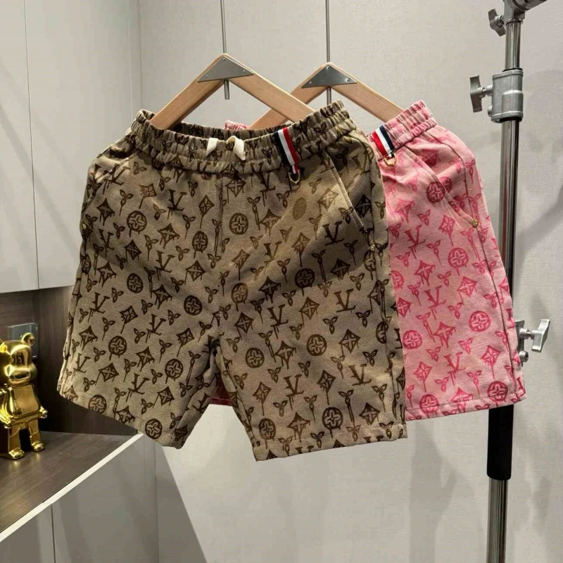 欧洲站提花短裤男夏季新款潮牌轻奢高端运动五分裤时尚潮流沙滩裤