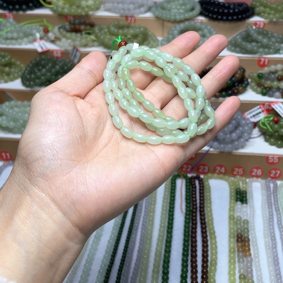 和田玉未镶嵌颈饰5mm
