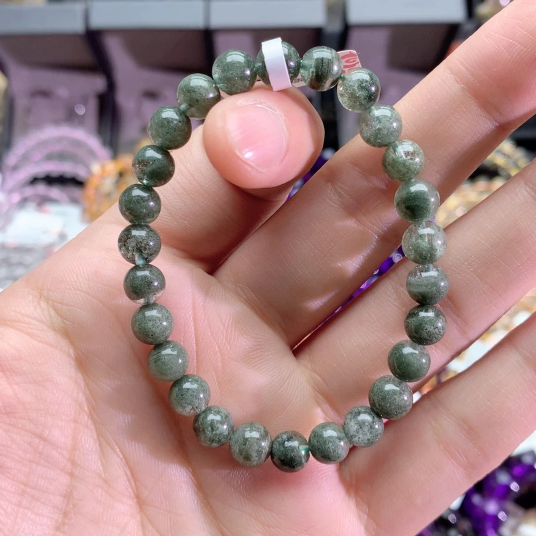 水晶手串未镶嵌圣**主绿幽灵手链7