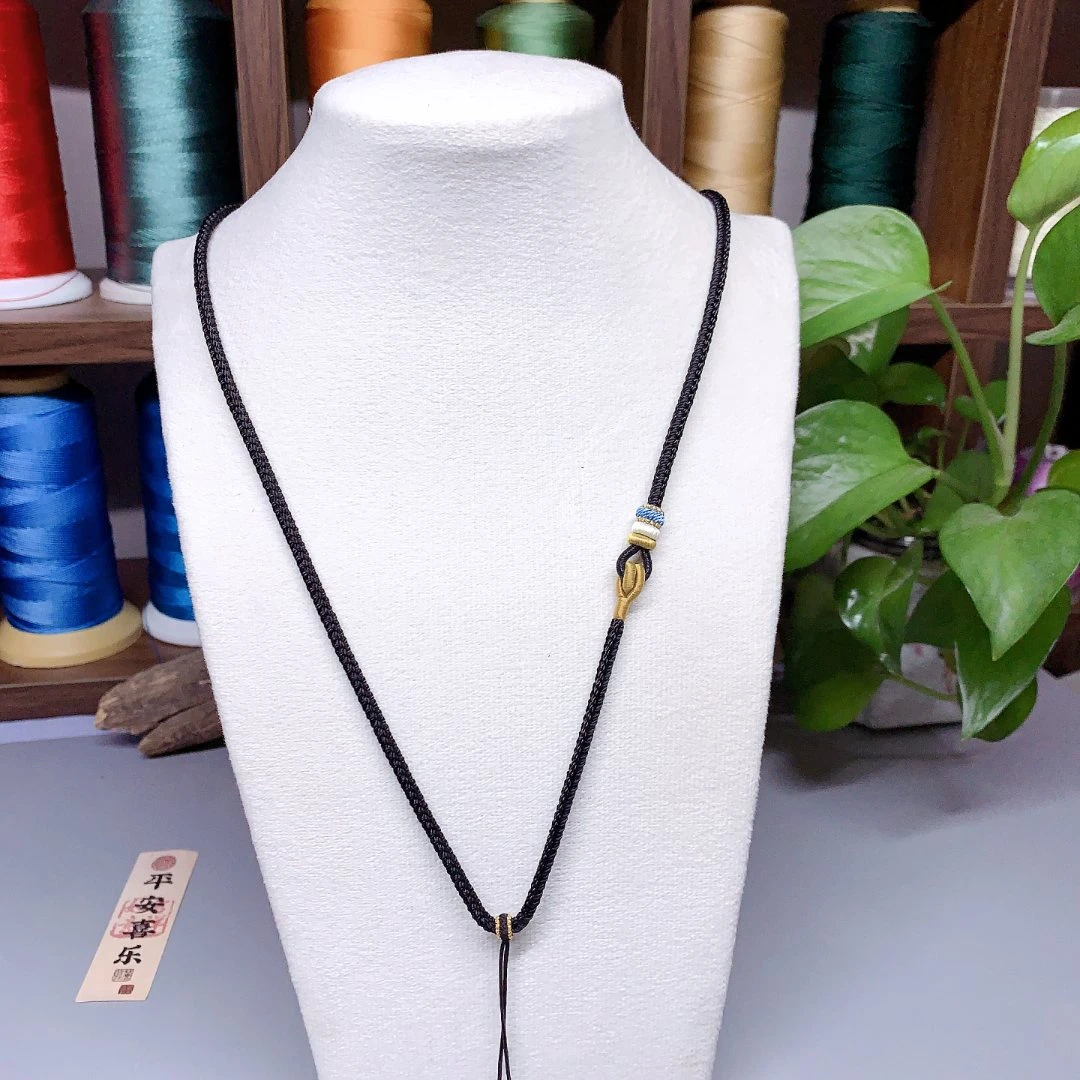 纯手工全手工编织挂绳 绳粗3.0mm 深咖色 总绳长70cm 可调节长短