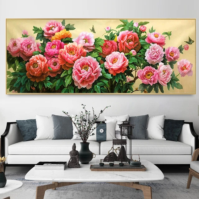 5d钻石画2025年满钻新款客厅花开富贵点砖石贴画牡丹花十字绣2025