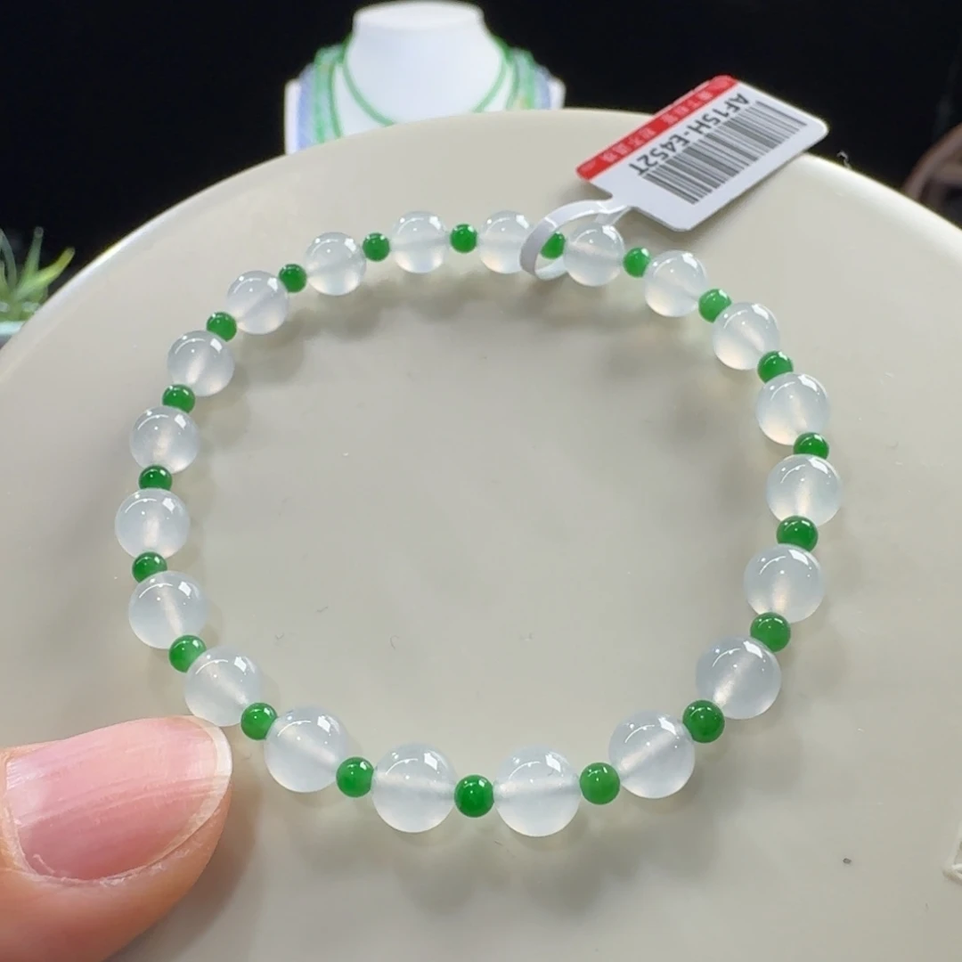 翡翠未镶嵌手链葱花单圈