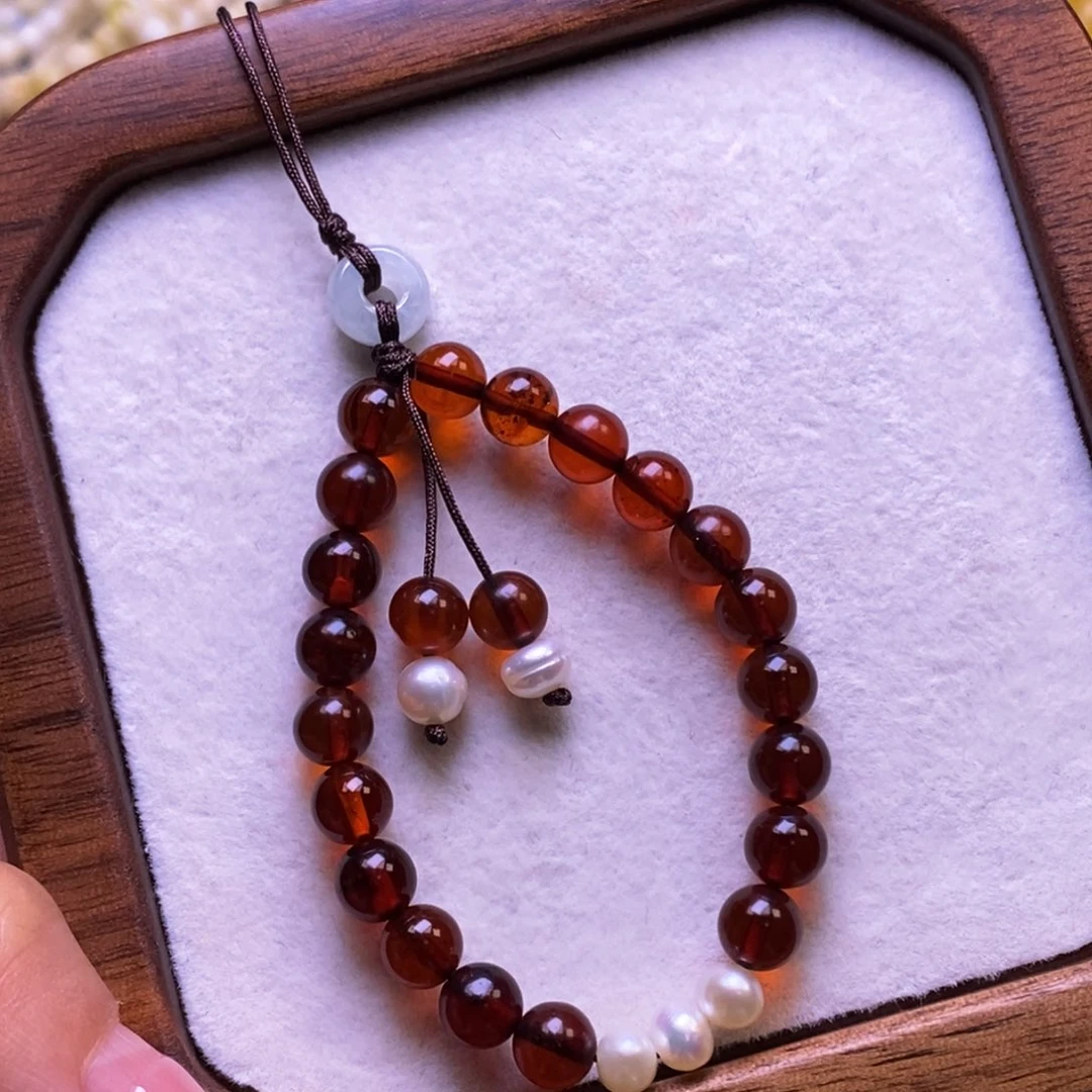 琥珀未镶嵌裸石手机链