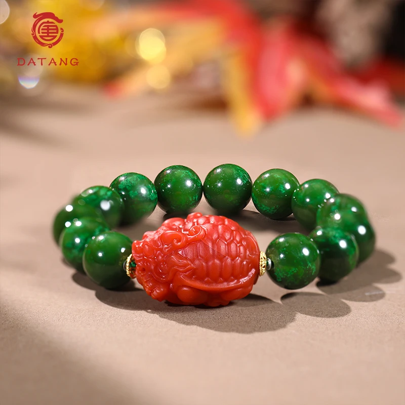 【一笔勾销】南红龙龟18K和田玉手链S31739