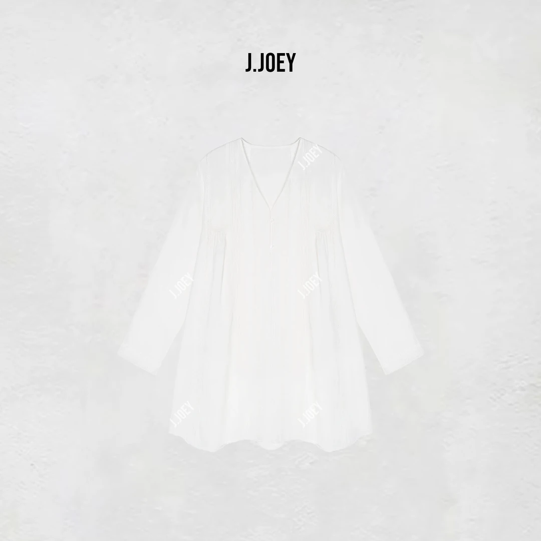 J.JOEY 时尚极简风夏季新款轻薄透气宽松纯色连衣裙0943