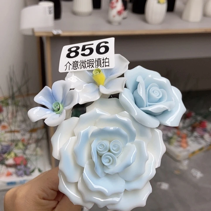 摆件手工制作陶瓷花