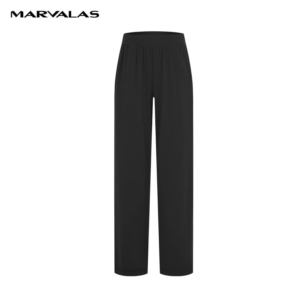 【专柜同款】M102304558曼德诗纯色针织休闲裤新款冰丝弹力阔腿裤