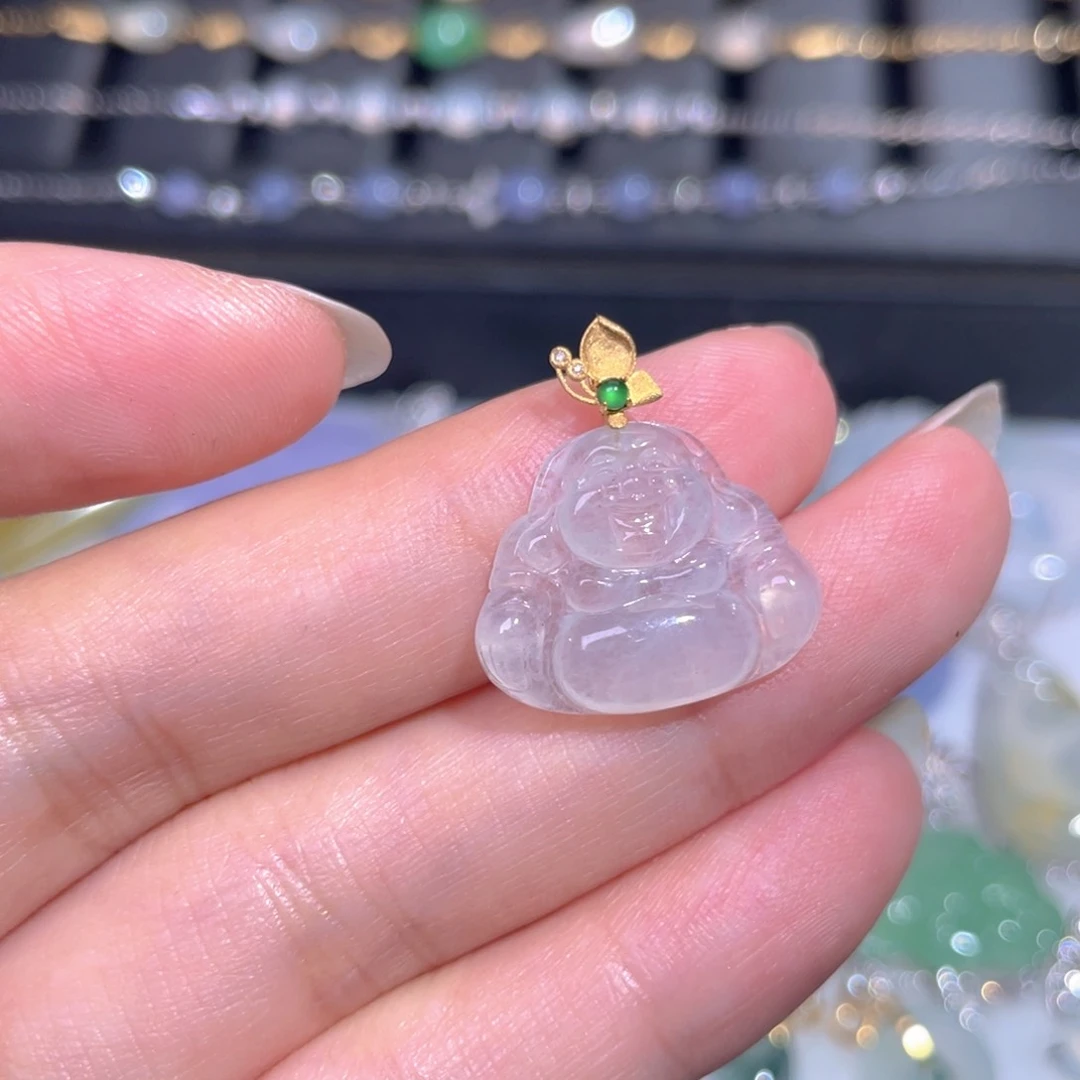 颈饰18K金镶嵌翡翠翡翠