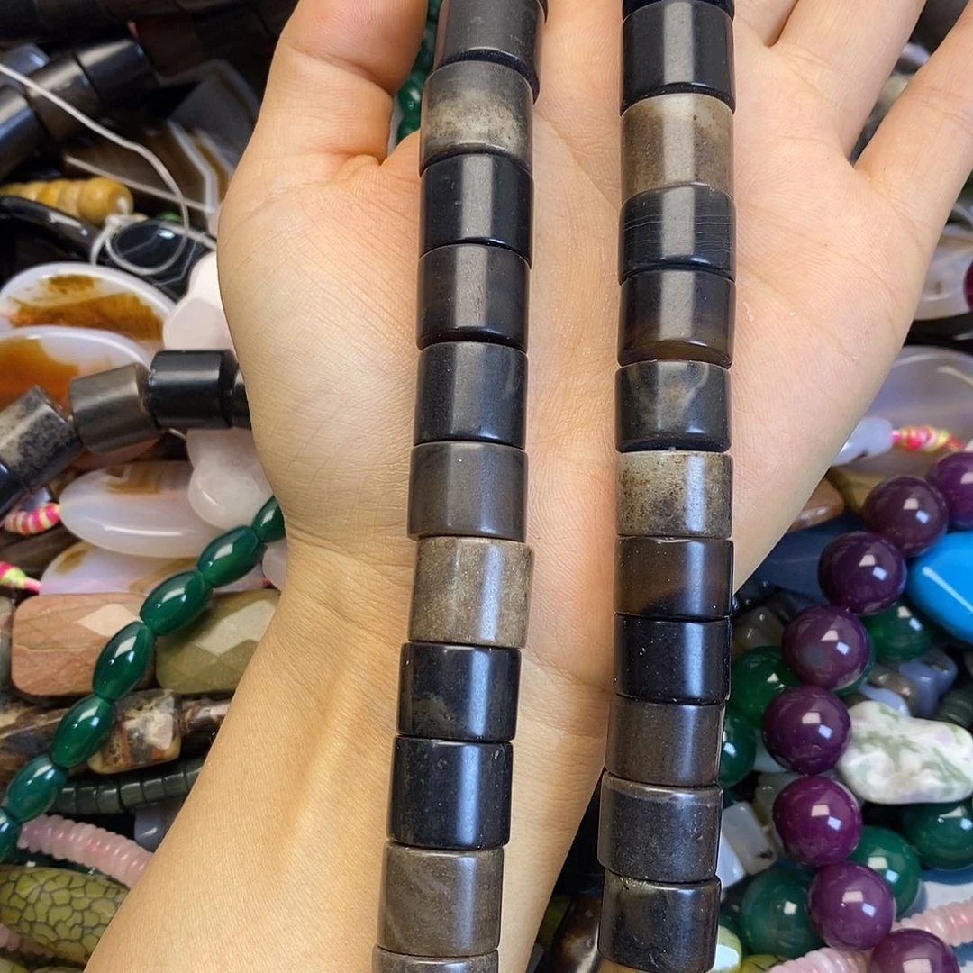 合金玛瑙/玉髓珠宝半成品玛瑙垛珠一条
