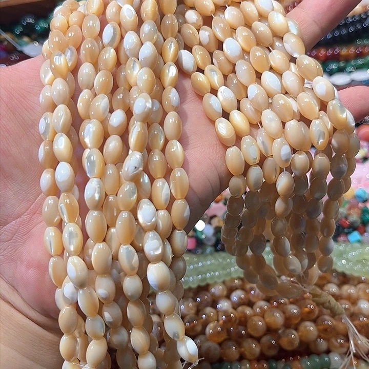 玛瑙/玉髓合金珠宝半成品马蹄螺高光一条6x10mm