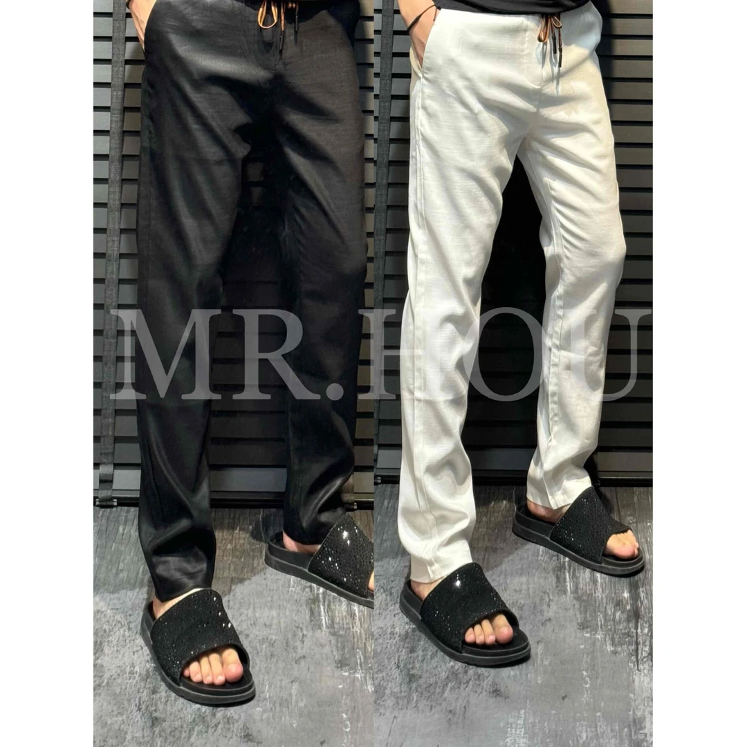 【ZG】25011 “意式绅士” 老钱风亚麻混纺小直筒休闲裤百搭大气