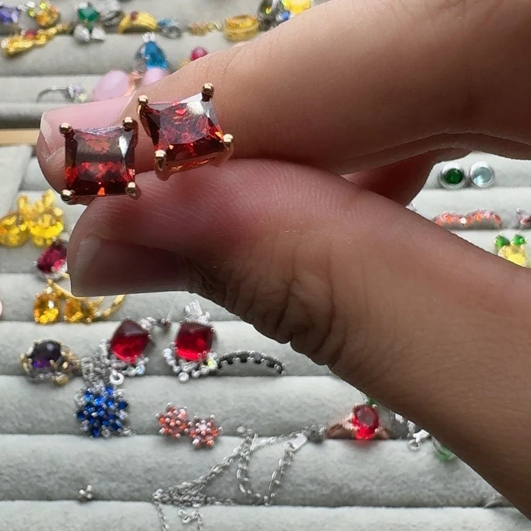 戒指银S925镶嵌水晶