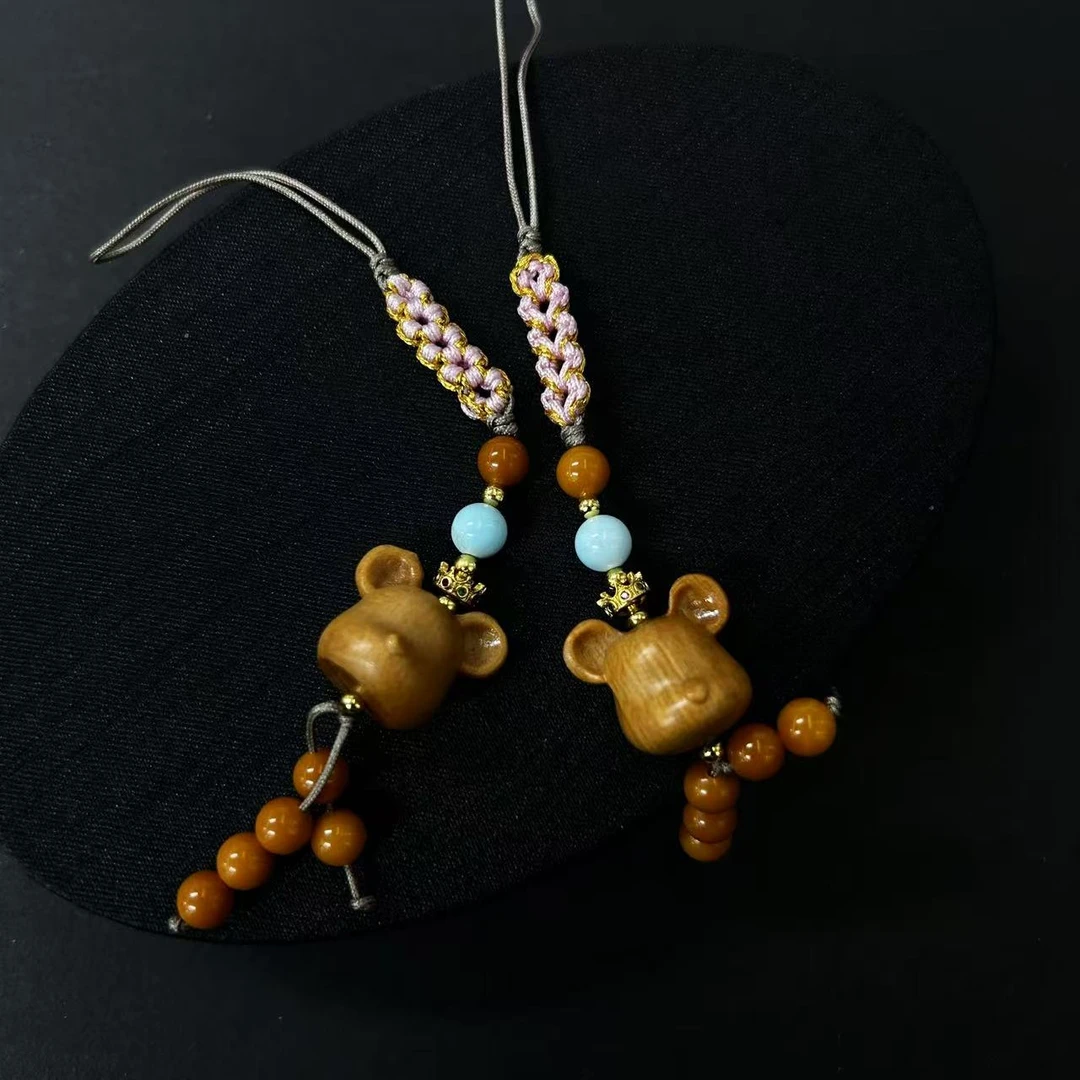 老山檀皇冠小熊手机挂*（多样性发一件）