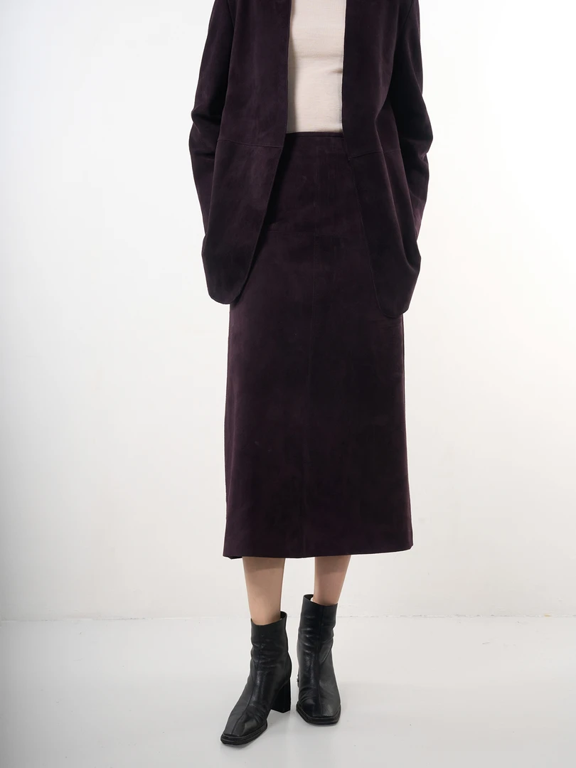 【公主高定】紫色反绒皮秋冬半裙5504318