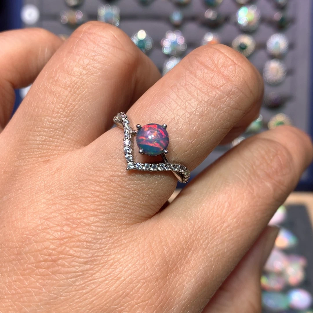 欧泊戒指戒指银S925镶嵌我**蒋