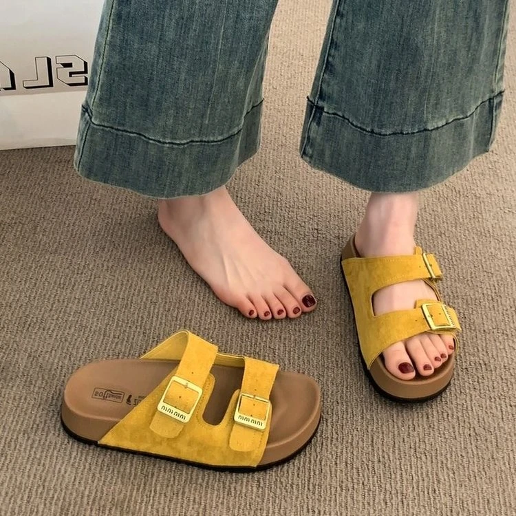 女款2025夏季厚底时尚增高防滑外穿休闲新款松糕底一字凉拖勃肯拖