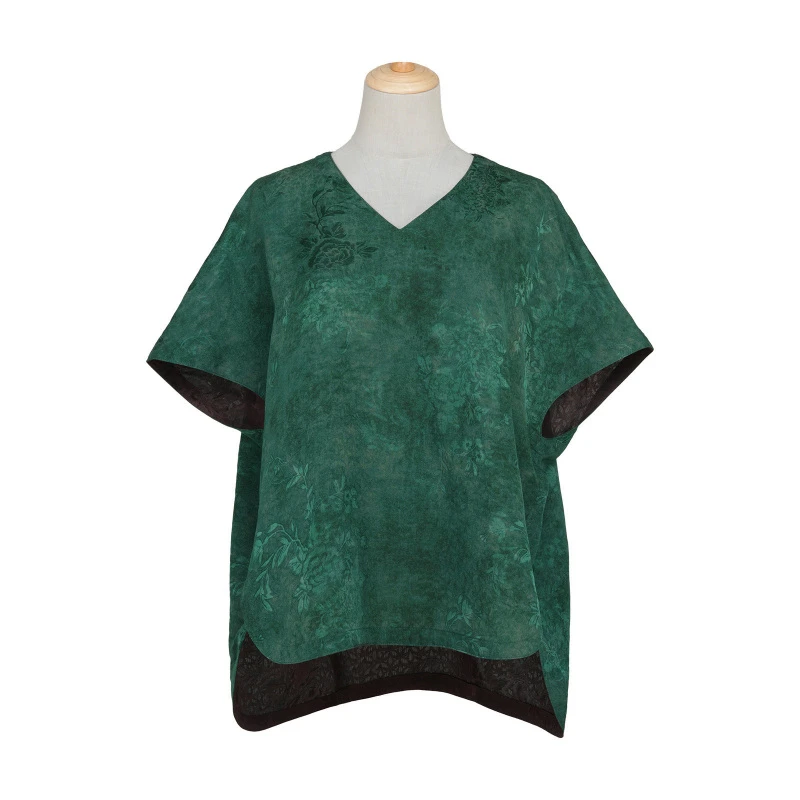 [悦诗]FY8290502香云纱双面穿V领上衣