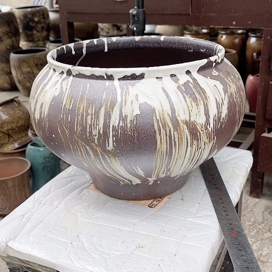 紫砂花盆高度22口径25