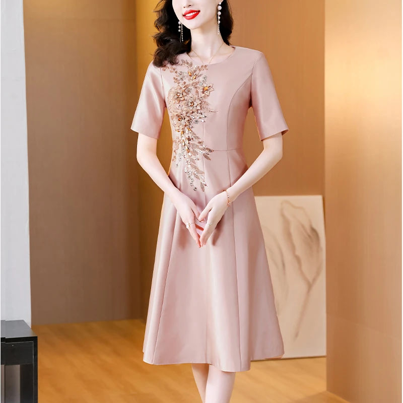 高级感上档次改良旗袍时尚连衣裙女婚礼妈妈礼服喜婆婆婚宴装长裙