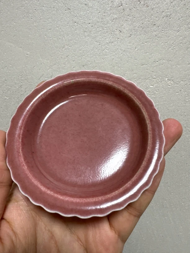 壶承豇豆红小壶承杯垫陶瓷纯手工