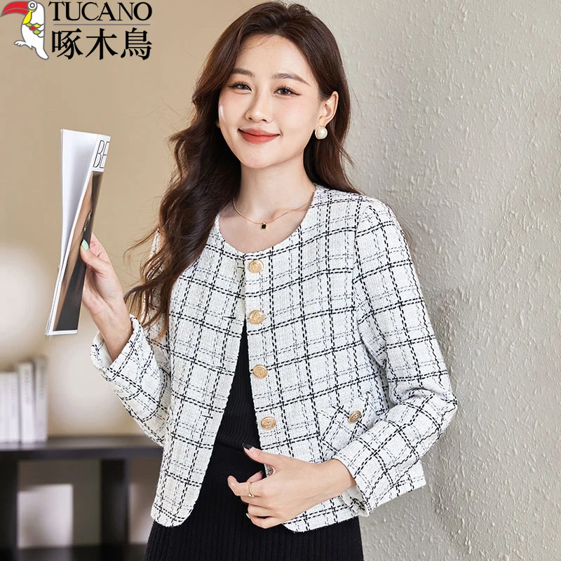 TUCANO/啄木鳥短外套春秋新款女洋气小香风百搭时尚气质韩版上衣