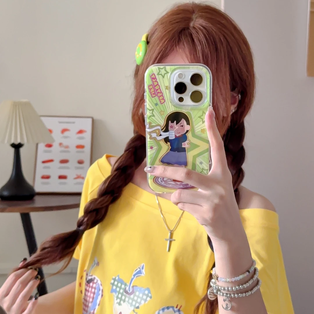 卡通中二之神适用于苹果16promax手机壳iPhone15新款14可爱13创意