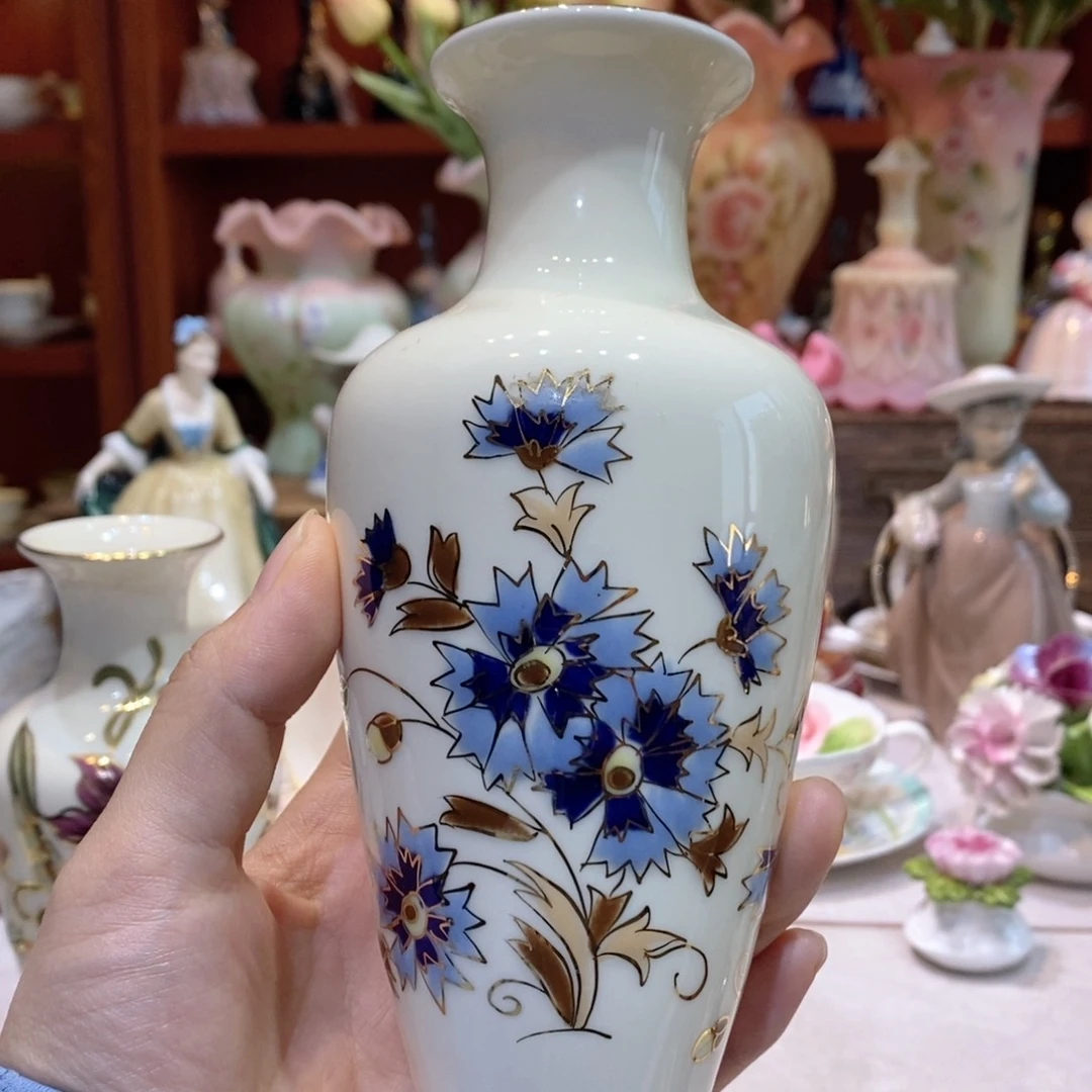 瓷片重描金手绘花瓶啊啊啊啊