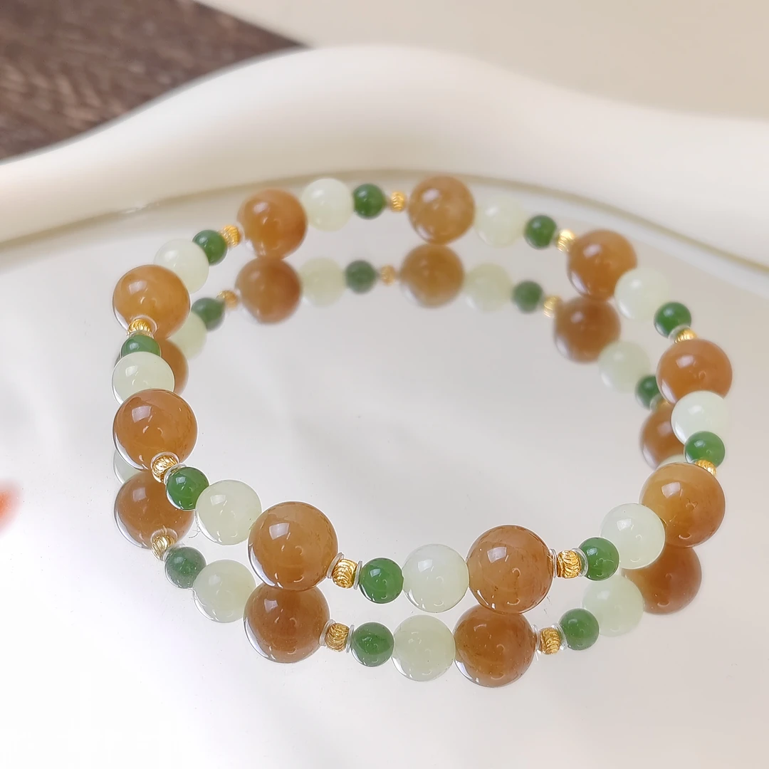 【半糖主义】俄料糖白碧玉设计手串