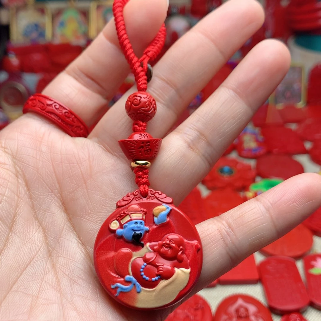 天然辰砂工艺品朱砂钥匙扣