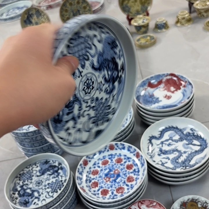 瓷片青花狮子大胡乘
