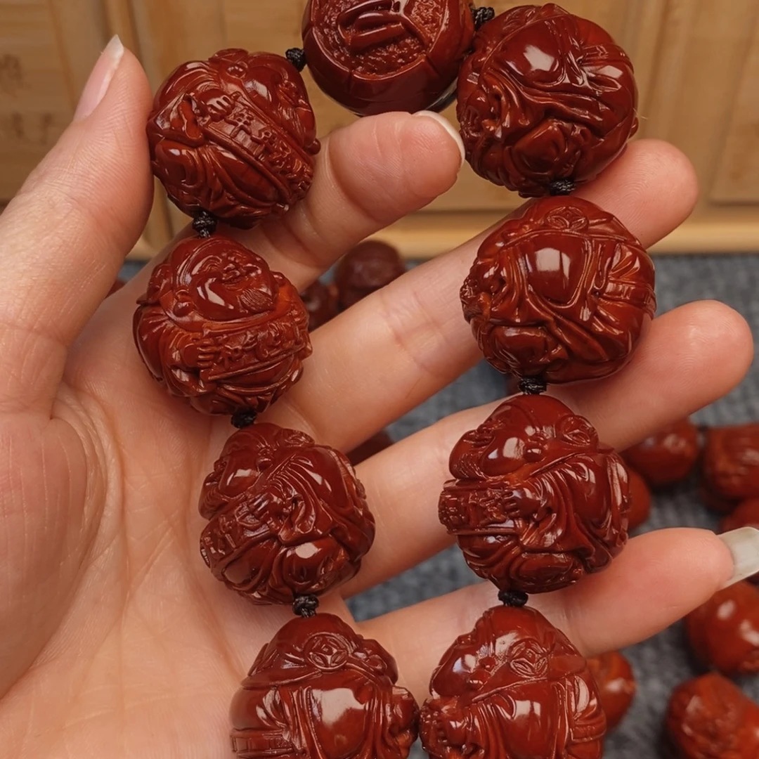 用***明橄榄核手串/手链八宝财神