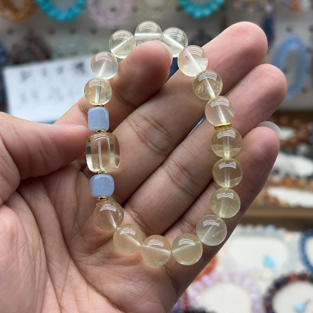 手链未镶嵌水晶10咪柠檬黄diy